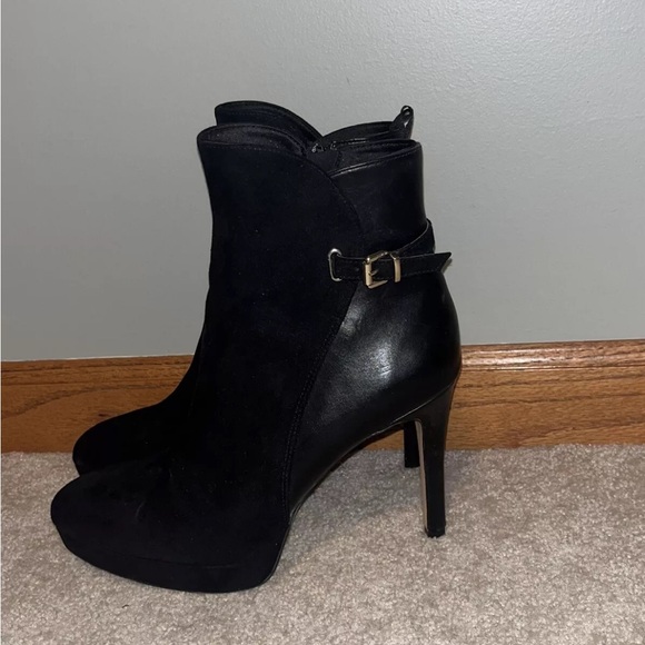 H&M Black Suede Stiletto Booties- Size 10 - Picture 2 of 6